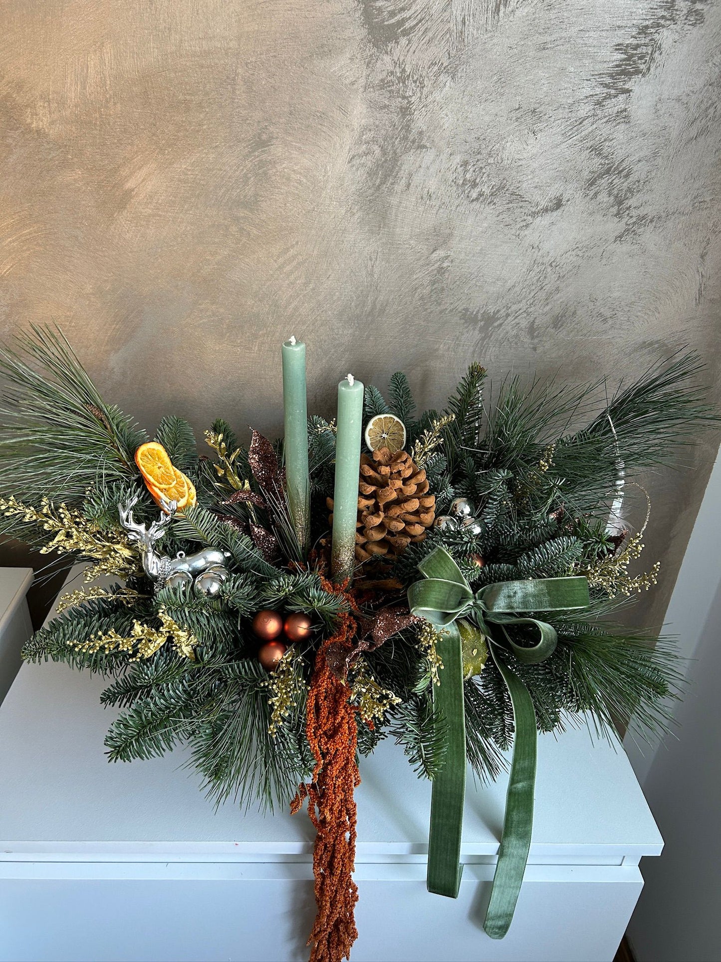 Aranjament Green în vas ceramic