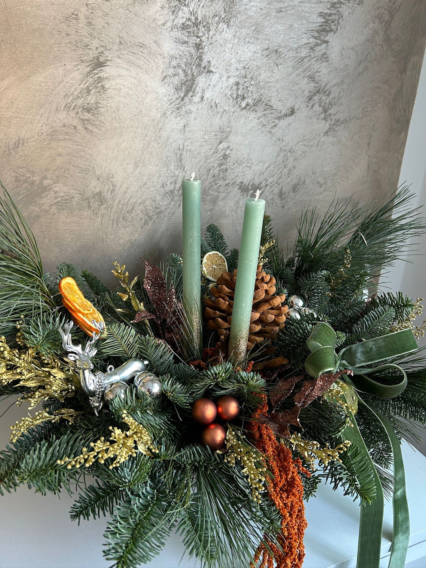 Aranjament Green în vas ceramic